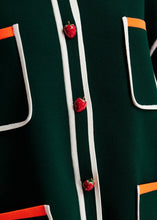 Load image into Gallery viewer, Kokorico Cardigan-Dark green, white and orange
