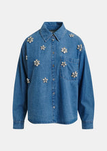 Load image into Gallery viewer, Konnection Rhinestone Shirt-Aqua Marine