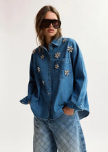 Load image into Gallery viewer, Konnection Rhinestone Shirt-Aqua Marine