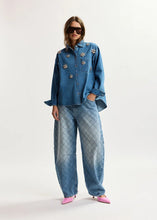 Load image into Gallery viewer, Konnection Rhinestone Shirt-Aqua Marine