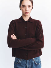Load image into Gallery viewer, Wool Cashmere Knit Cardigan-Dark Merlot