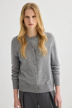 Load image into Gallery viewer, Cashmere Crewneck Cardigan-Grey Marle