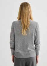 Load image into Gallery viewer, Cashmere Crewneck Cardigan-Grey Marle