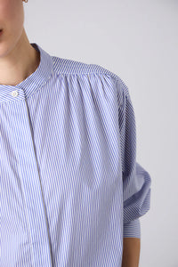 Gabi Stripe Blouse-Blue/White Stripe