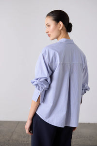 Gabi Stripe Blouse-Blue/White Stripe