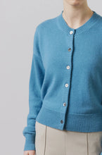 Load image into Gallery viewer, Boxy Crew Neck Cardigan-Cerulean