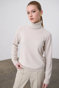 Ashwell Rollneck-Putty 100% Cashmere