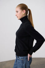 Load image into Gallery viewer, Ashwell Rollneck-Black 100% Cashmere