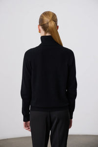 Ashwell Rollneck-Black 100% Cashmere