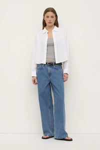 Lilah Linen Boxy Shirt-White