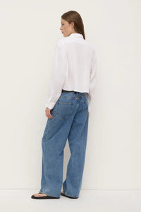 Lilah Linen Boxy Shirt-White