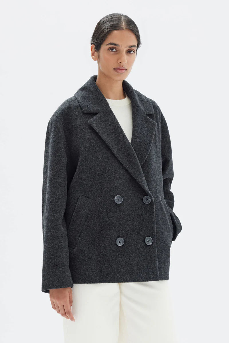 Lucy Wool Coat-Charcoal