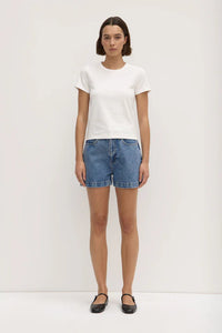 Lyla Cap Sleeve Tee-Antique White