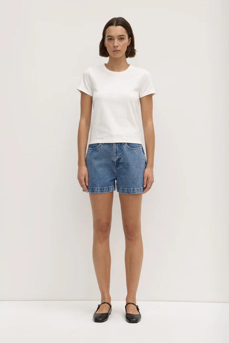 Lyla Cap Sleeve Tee-Antique White