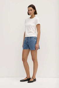 Lyla Cap Sleeve Tee-Antique White
