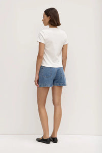 Lyla Cap Sleeve Tee-Antique White