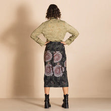 Load image into Gallery viewer, Old Roses Felt Pencil Skirt-Old Roses