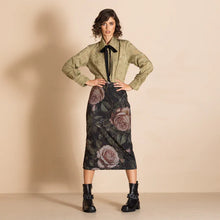 Load image into Gallery viewer, Old Roses Felt Pencil Skirt-Old Roses