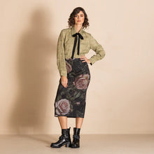 Load image into Gallery viewer, Old Roses Felt Pencil Skirt-Old Roses