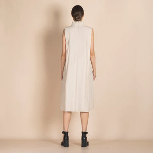 Pima Bishop Dress-Almond