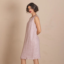 Load image into Gallery viewer, Linen Pleat Shift-Blush, Fern &amp; Taupe