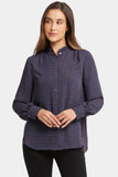 Ruffle Neck Blouse-Plum Trail