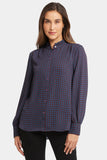 Ruffle Neck Blouse-Plum Trail