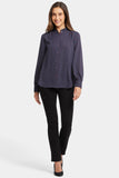 Load image into Gallery viewer, Ruffle Neck Blouse-Plum Trail