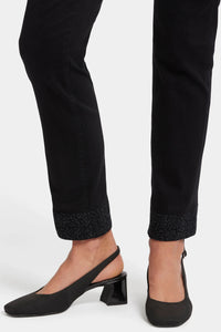 Sheri Slim Ankle Cheetah Cuff-Black Rinse