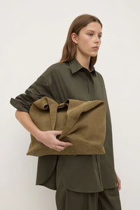 Marigold Poplin Long Sleeve Shirt-Moss