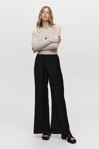 Alicia Pant-Black 100% Wool Twill