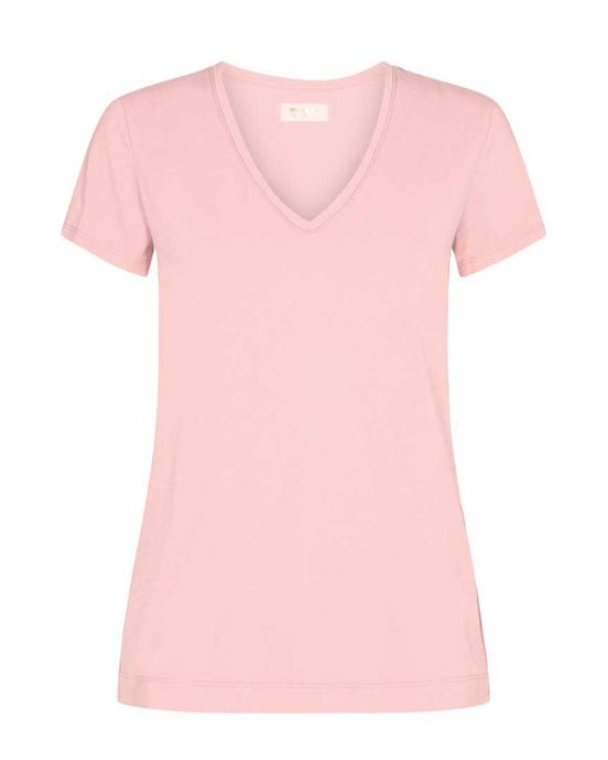 Arden Organic V SS T Shirt-Silver Pink