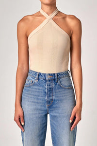 Frenchie Halter Top-Bleached Sand