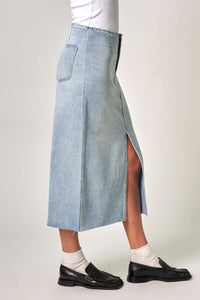 Recut Maxi Skirt-Light Vintage Indigo