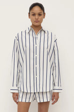 Load image into Gallery viewer, Nara Stripe Long Sleeve Shirt-White/True Navy