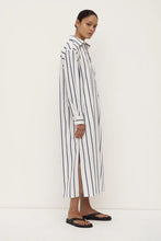 Load image into Gallery viewer, Nara Stripe Shirt Dress-White/True Navy