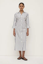 Load image into Gallery viewer, Nara Stripe Shirt Dress-White/True Navy