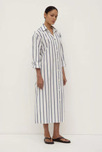 Load image into Gallery viewer, Nara Stripe Shirt Dress-White/True Navy