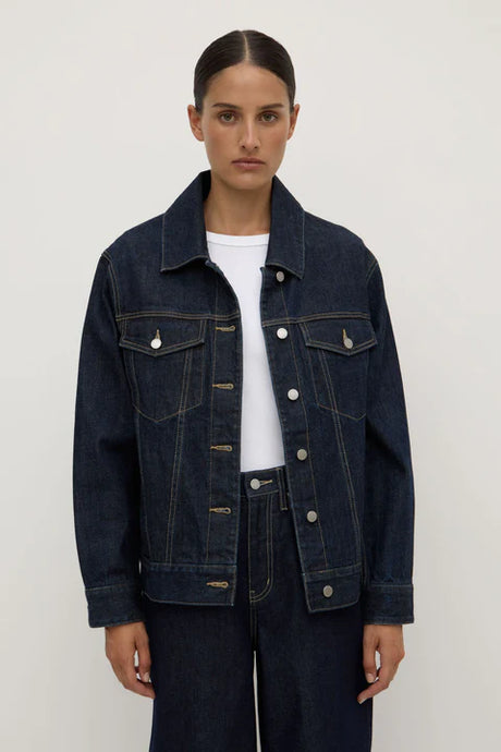 Denim Oversized Jacket-Rinse