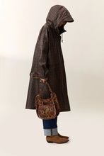 Load image into Gallery viewer, Vannah Check Poncho-Brown