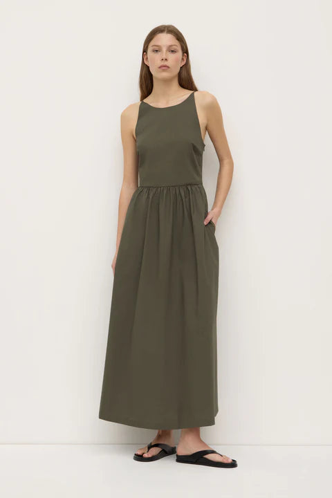 Posie Midi Dress-Moss