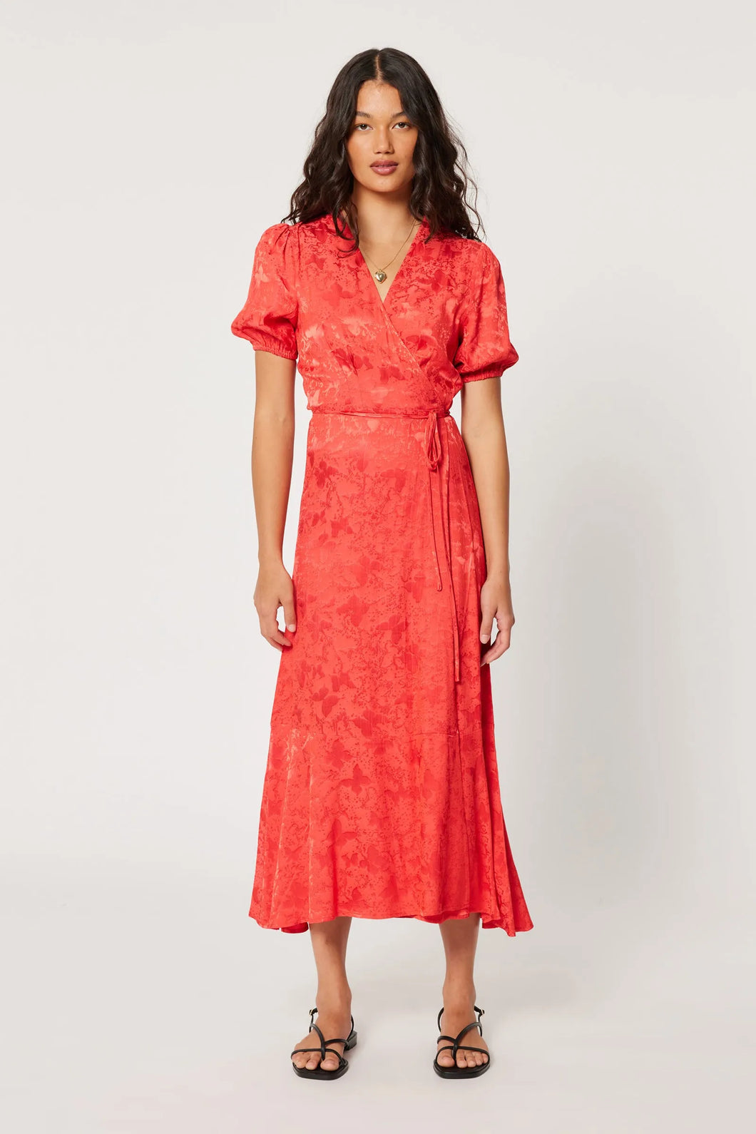 Verona Dress Jacquard-Cherry