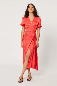 Verona Dress Jacquard-Cherry