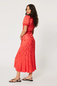 Verona Dress Jacquard-Cherry