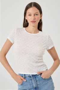 Daisy Lace Tee-Vint Wht