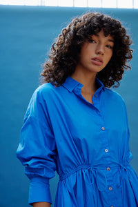 Isla Shirt Dress-Cobalt