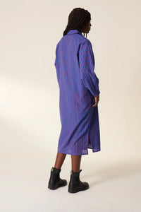 Renna Stripe Dress-Purple