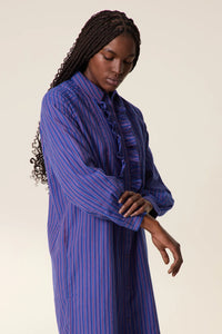 Renna Stripe Dress-Purple