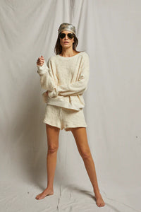 Juliette-Cotton Slub Mesh Sweatshirt-Natural