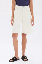 Load image into Gallery viewer, Relaxed Denim Short-Ecru
